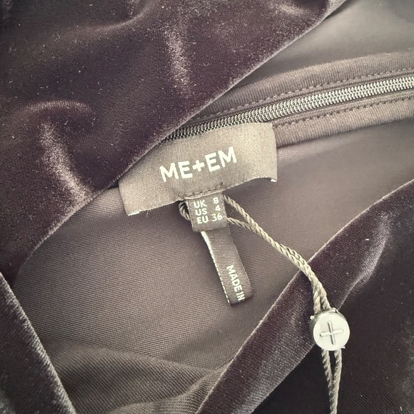 ME+EM Black Velvet Halter Neck Top (NWT) Size 4 - Picture 2 of 5